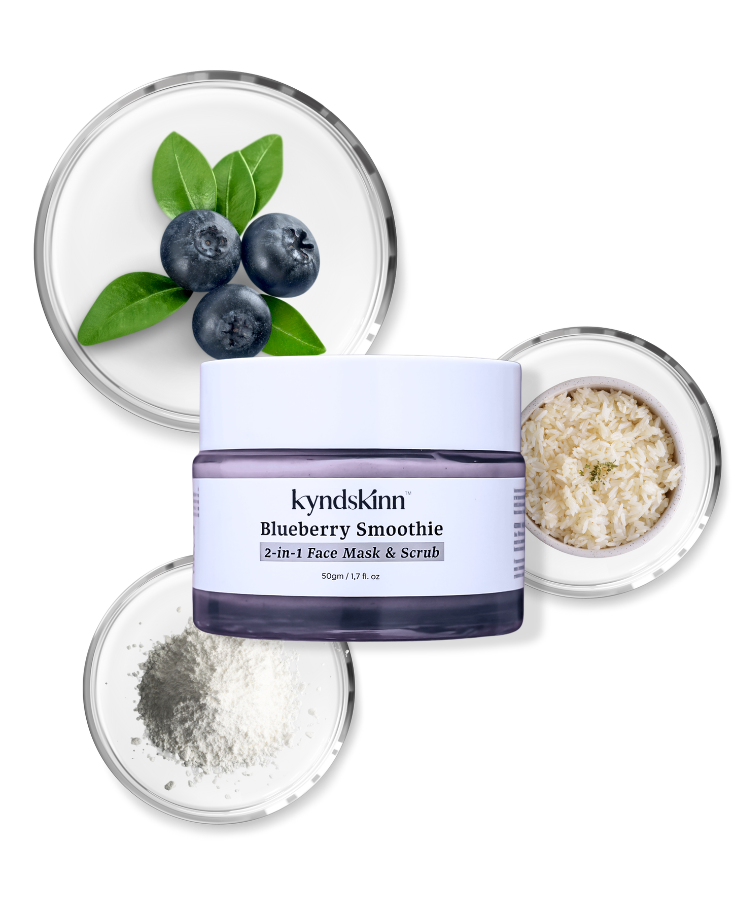 Blueberry Smoothie Face Mask + Scrub For Instant Glowing Skin And Healthy Skin