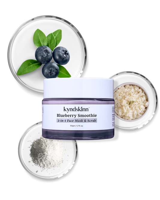 Blueberry Smoothie Face Mask + Scrub For Instant Glowing Skin And Healthy Skin