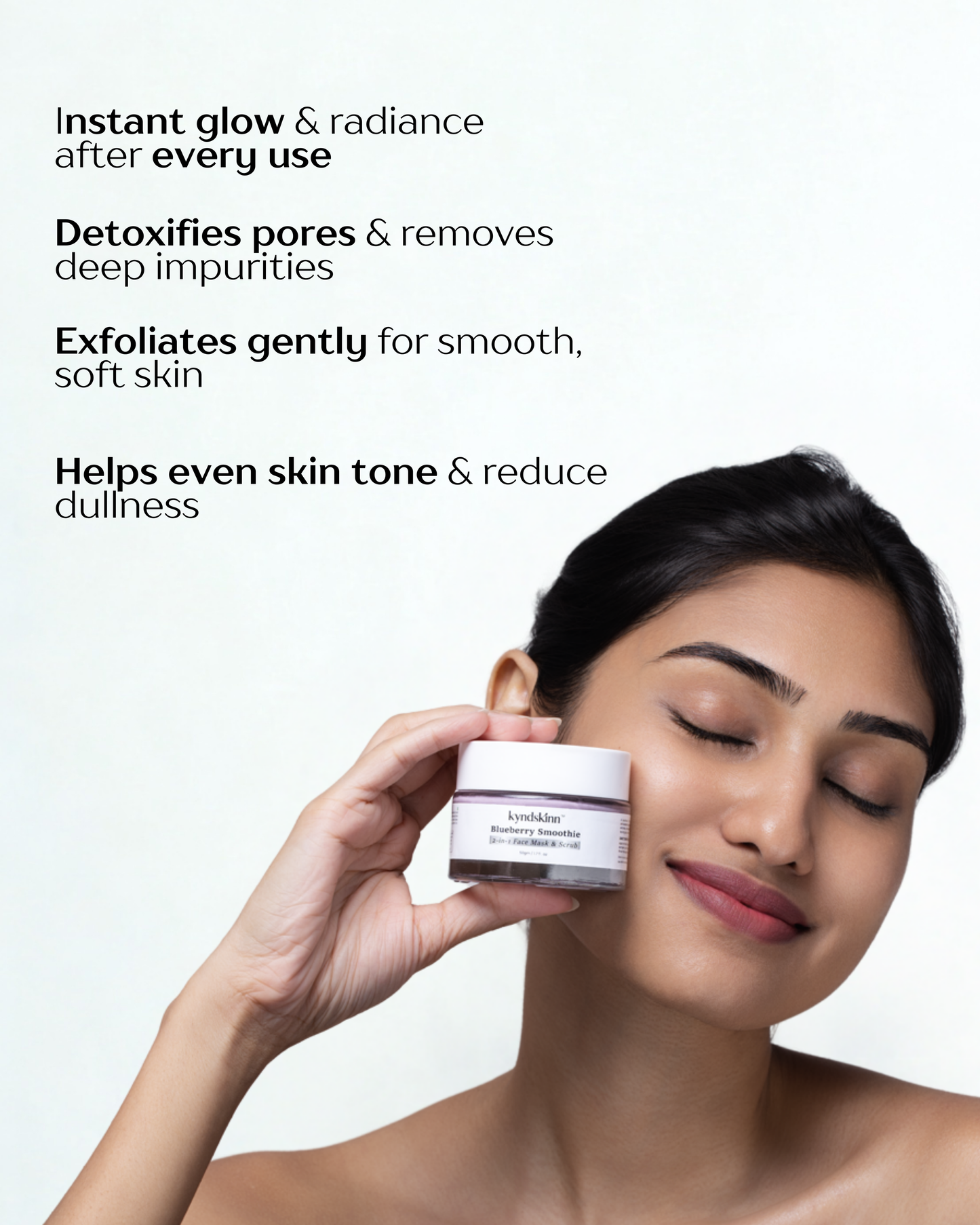 Blueberry Smoothie Face Mask + Scrub For Instant Glowing Skin And Healthy Skin